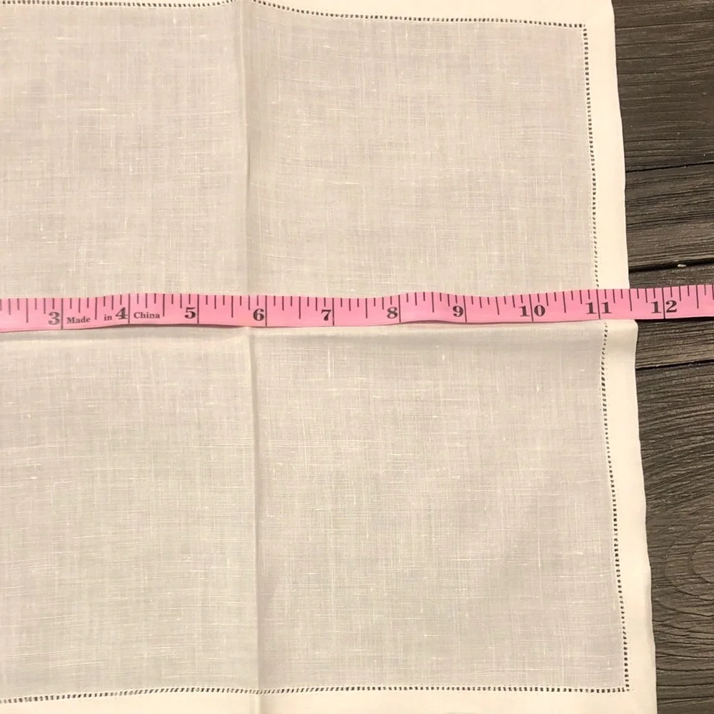 Classic White Linen Dinner Napkins - Set of 13